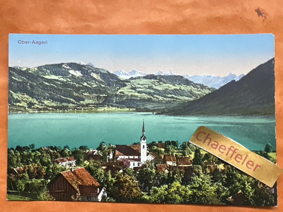 Ansichtskarten: Alte Ansichtskarte Oberägeri mit See und Bergen – Gebraucht aus Zürich von Chaeffeler