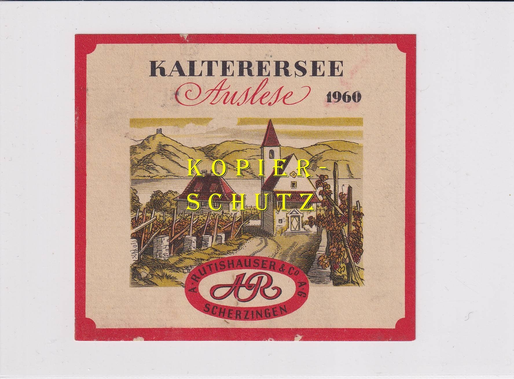 Carta: Etikette - Kalterersee Auslese 1960 /bd – Usato da Hombrechtikon venduto da Rudolf07