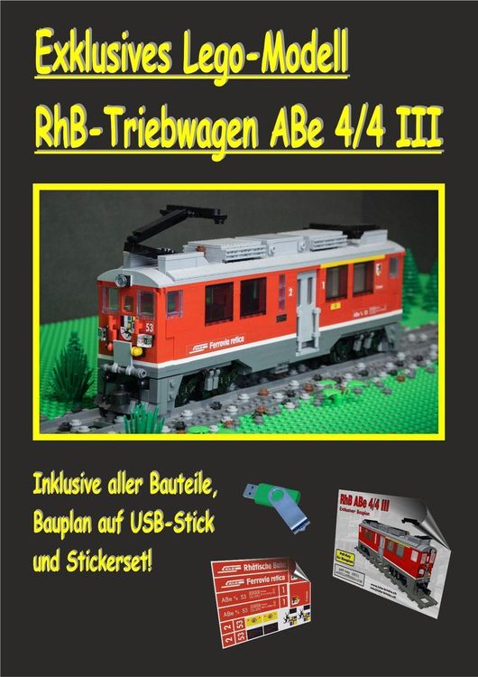 Exklusives Lego-Modell RhB-Triebwagen ABe 4/4 III | Kaufen auf Ricardo