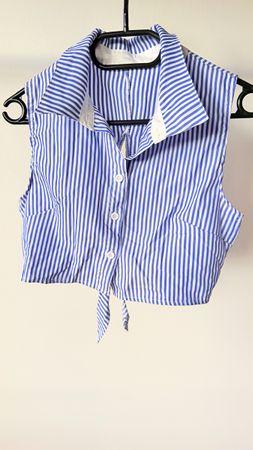 Damen Bluse gestreift blau weiss Grösse S