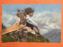 1938 alte Ansichtskarte mit Kindermotiv „ Sonntag ist“