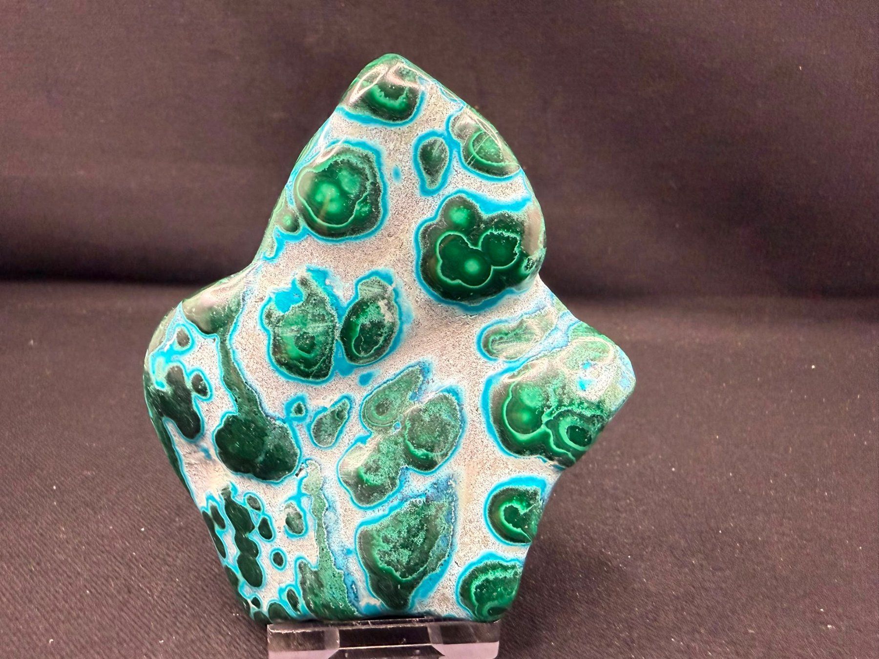 Mineralien & Heilsteine: Malachit und Chrysocolla poliert – Gebraucht aus Schinznach Bad von Demerald 2