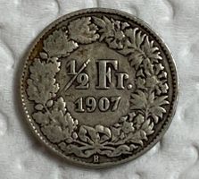 50 Rappen oder 1/2 Fr.1907 B ( Silber ) Auflage nur 1.2 Mio