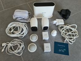 2 x ARLO Kameras PRO PRO2 mit Basisstation,Akkus,Halterungen