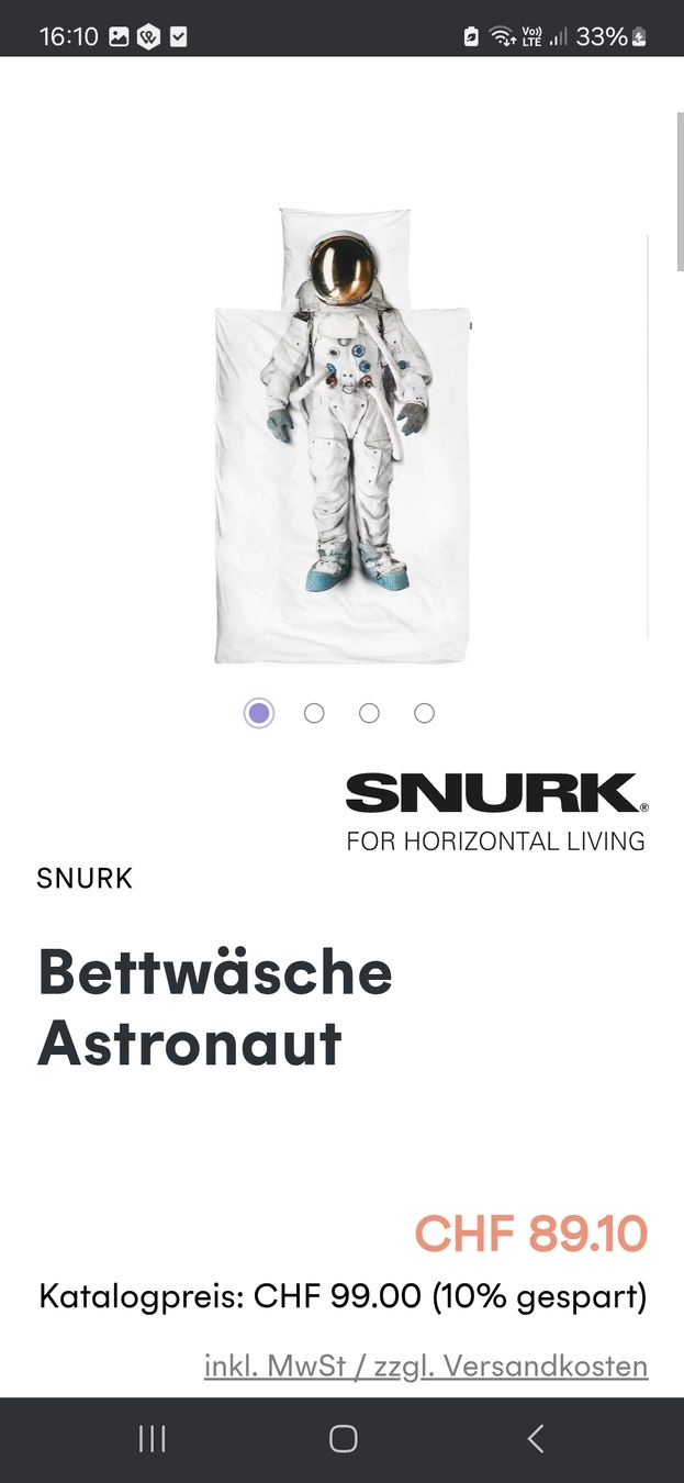 Bettwäsche: Kinder Bettwäsche weiss Astronaut – Gebraucht aus Ennetbaden von Rosen1 1