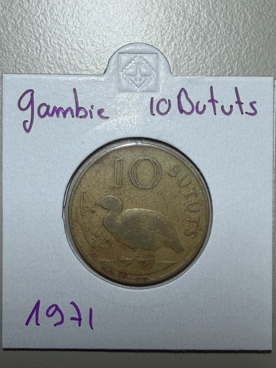 Toutes les monnaies: Gambie - 10 Bututs - 1971 – D'occasion à Payerne par Mike1682