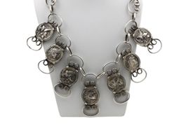Vintage 925 Silber Collier mit 7 Tetradrachmen *S4628
