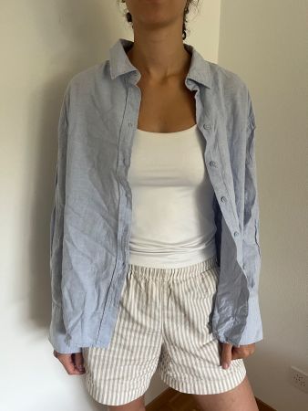 Leinenhemd Damen Hellblau Grösse S guter Zustand