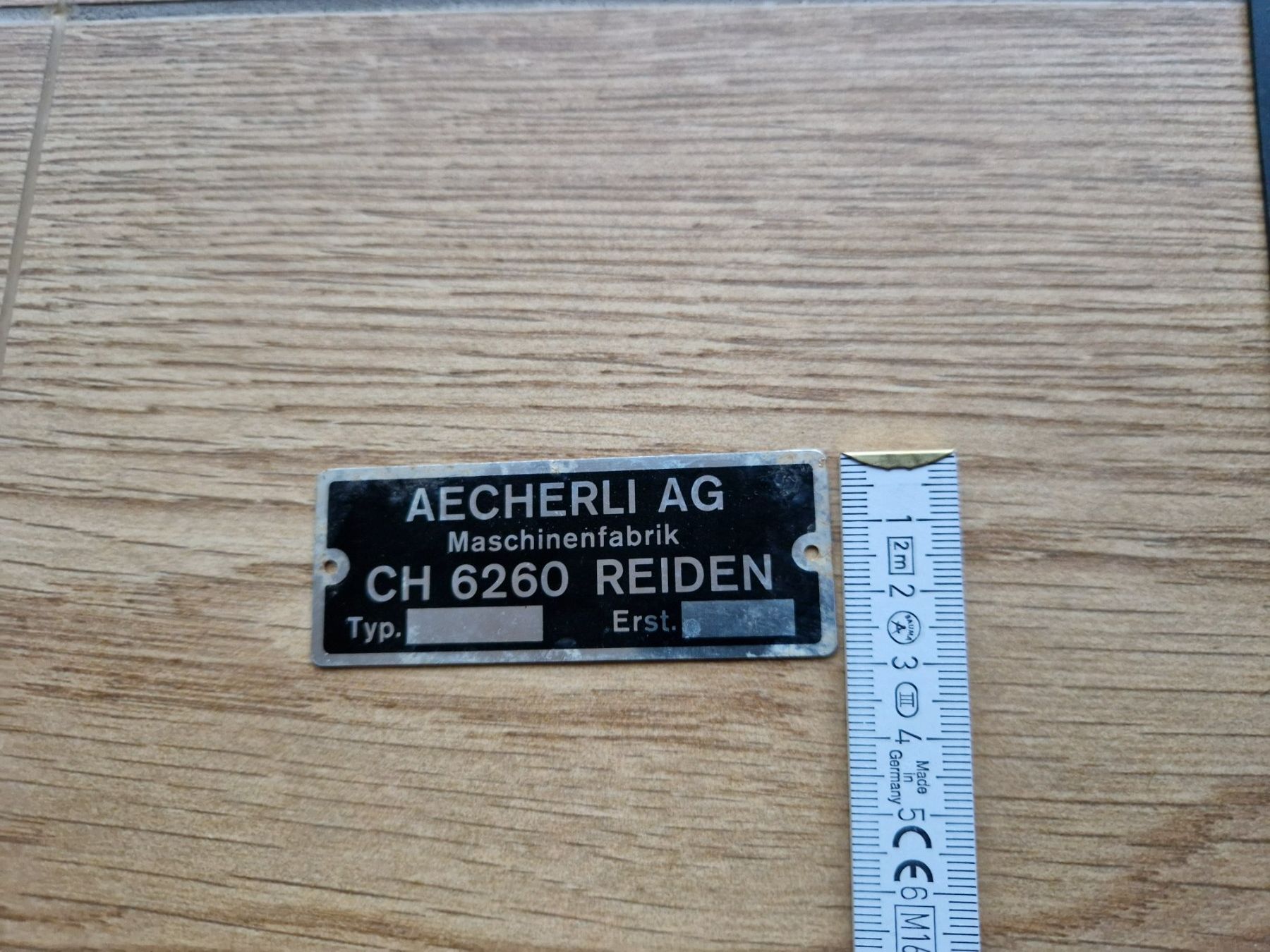 Aecherli Trattori: Original Aecherli Motormäher Typenschild / Blanko – Usato da Dürnten venduto da Bachtel84 1