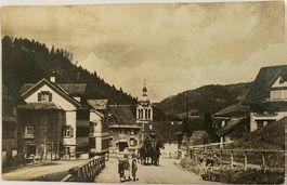 AK St. Peterzell mit Postkutsche