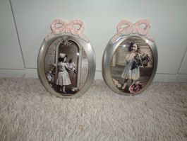 Zwei Shabby Bilder Lavorazione a mano Deruta Mezzaluna