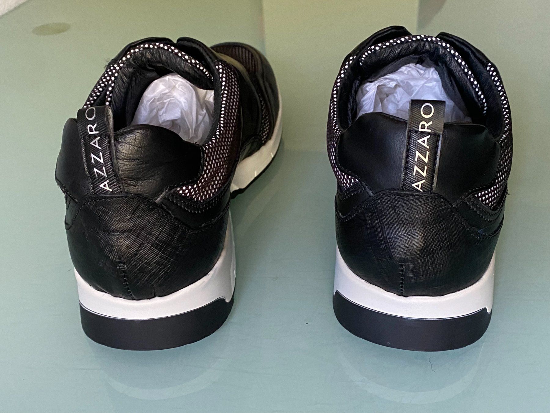 Azzaro Scarpe da uomo: AZZARO Strap Elastic Schwarz Leder Sneakers 42 – Nuovo (secondo la descrizione) da Kreuzlingen venduto da Selliton 7