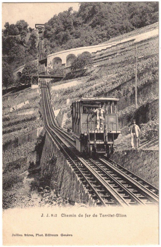 Ansichtskarten: Montreux - Funiculaire/Standseilbahn Territet--Glion Var 5 – Gebraucht aus Binningen von Mountainrider