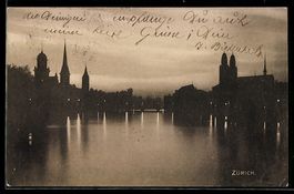 Zürich, Ortsansicht mit Spiegelungen im