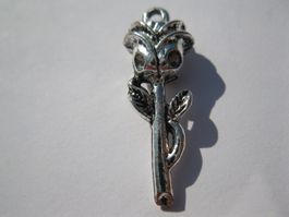 6 Anhänger metall, Rose 3D