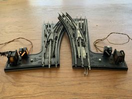 Elektrische Weiche von Märklin in Spur 0 mit Beleuchtung