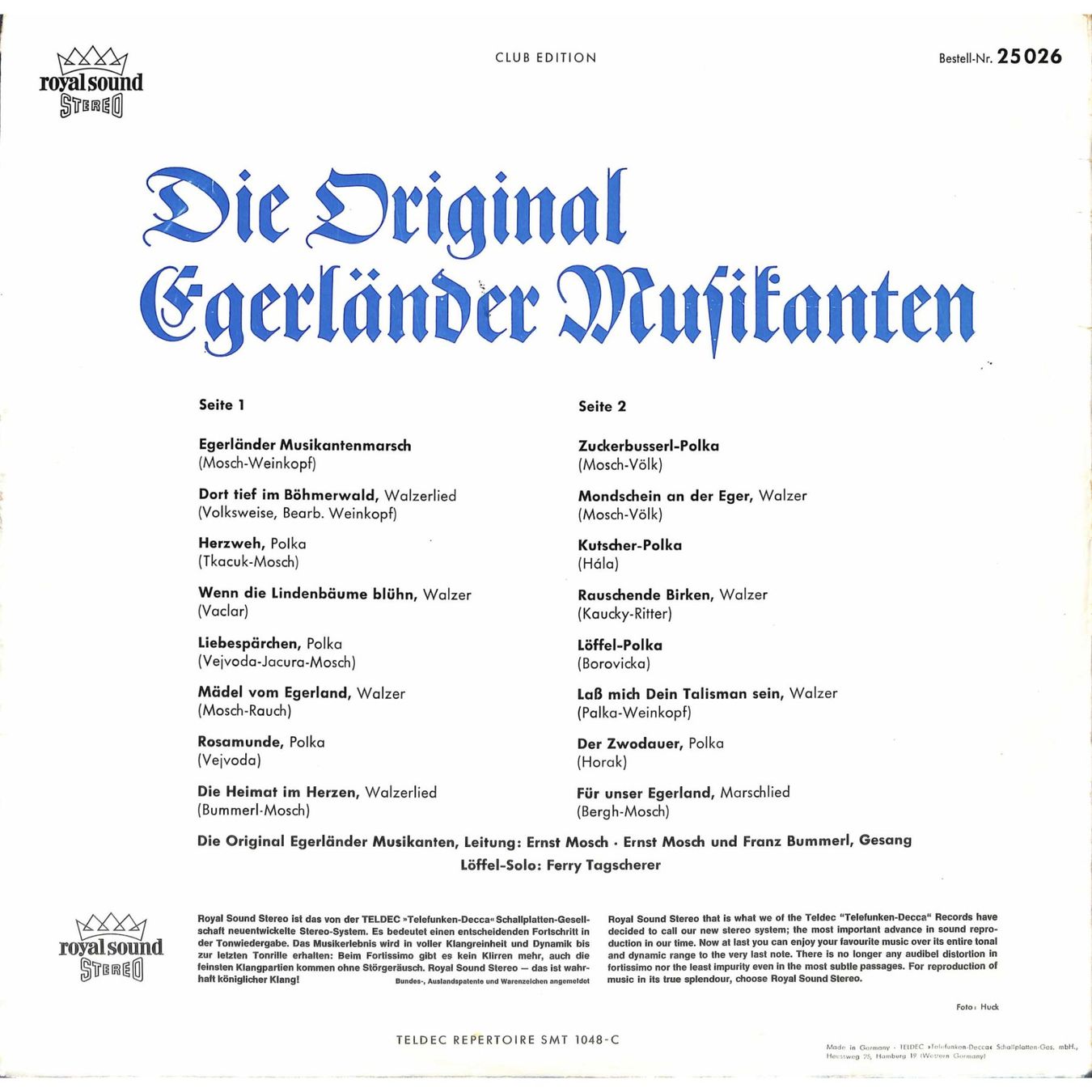 LP Die Original Egerländer Musikanten - Ltg Ernst Mosch (Gebraucht) in ...