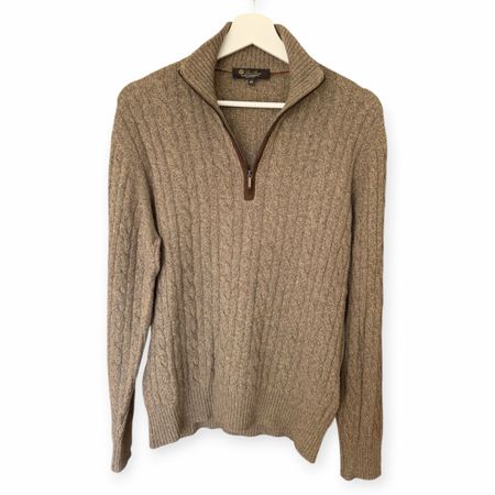 Loro Piana Pull Treccia Baby Cashmere Col Zippé – Taille 48