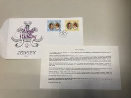 Enveloppe avec timbres oblitérés Charles et Diana