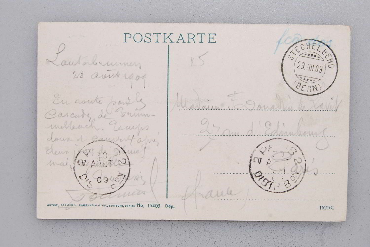Ansichtskarten: AK Strasse in Lauterbrunnen 1909 – Gebraucht aus Rüfenacht BE von Toro06 1