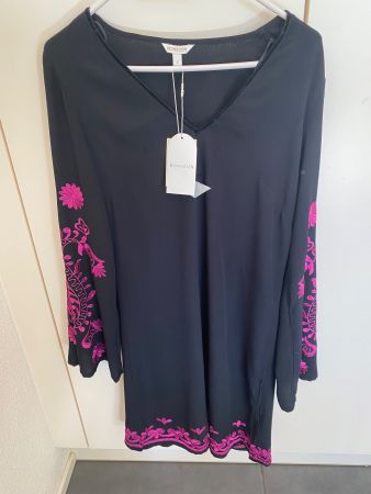 Kleid Monsoon schwarz pinkes Muster S NEU