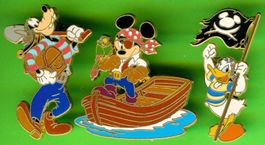 3 Pins GOOFY , MICKEY & DONALD  Piraten