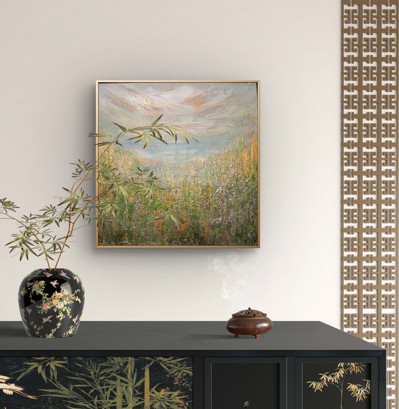 Dipinti: Originalgemälde, Landschaft mit Silber, Leinwand 40x40 cm – Nuovo e nell'imballaggio originale da Beinwil am See venduto da Superchance 9