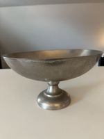 Edle Metall-Schale auf Fuss, Vintage Stil, Deko, 32cm