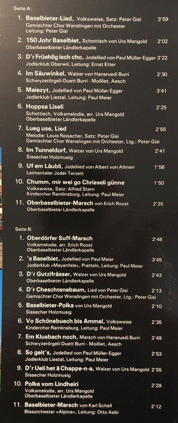 Dischi in vinile: Volkstümliches Baselland (LP) – Usato da Grüningen venduto da azulmarron 2
