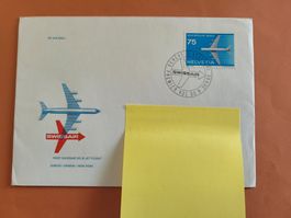 Enveloppe timbrée CH - Swissair 1960 - DC-8 Jet Flight