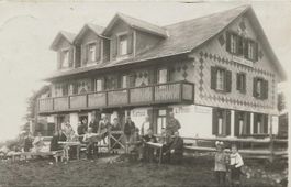 Rigi Scheidegg SZ das alte Burggeist Kurhaus Brand 10.5.1957