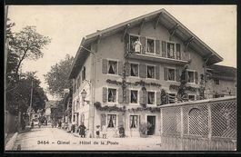 AK Gimel, Hotel de la Poste mit Leuten