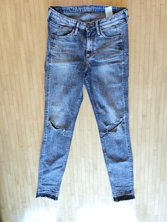 Calvin Klein ribbed Jeans grau Skinny, W28 L32