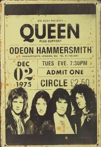Insegne: Rusty Blechschild-QUEEN CONCERT TICKED02 – Nuovo e nell'imballaggio originale da Rupperswil venduto da big-one-sale