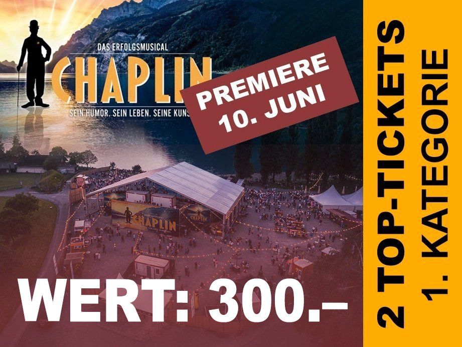 Biglietti: 2 TOP Tickets Walenseebühne Chaplin PREMIERE Musical Ticket – Nuovo e nell'imballaggio originale da Bellach venduto da kgs-online