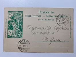 Postkarte von Lichtensteig nach St. Gallen 08.10.1900