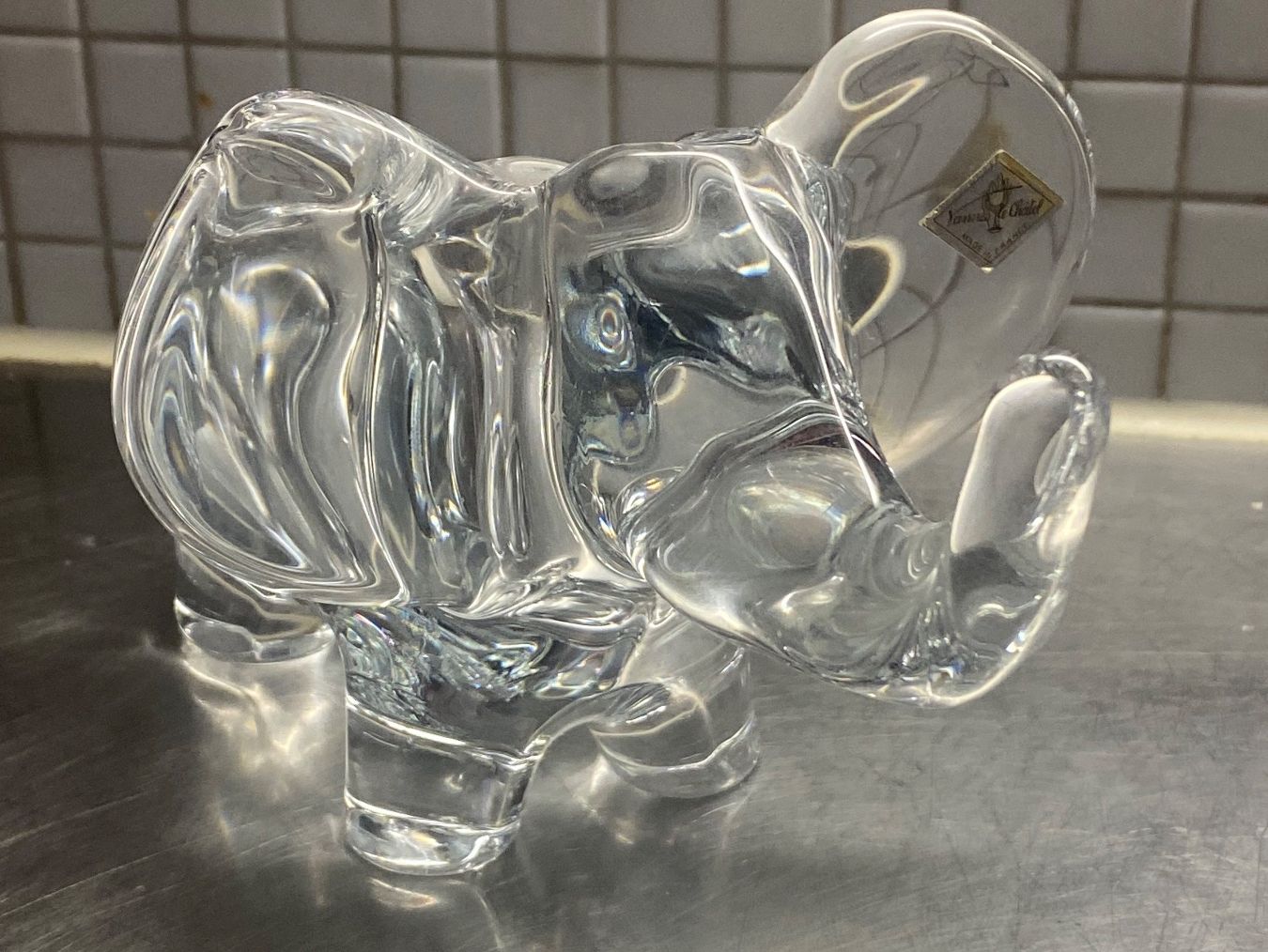 Statuette: Elefant Glasfigur Vannes Kristallglas – Usato da Solothurn venduto da BORGHAGEN 1