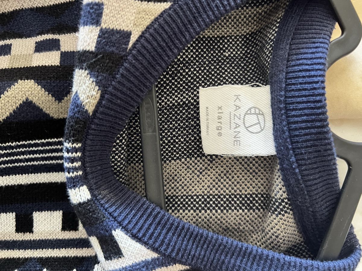 Maglioni & Felpe: Herren Pullover Kazane navy weiss Muster Grösse XL – Usato da Murten venduto da jan_txt2 2