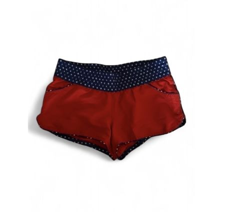 Kurze Hose Damen rot/blau Sternen Grösse M