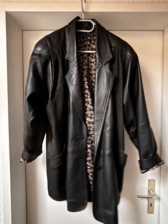 Vintage Lederjacke mit Schulterpolster