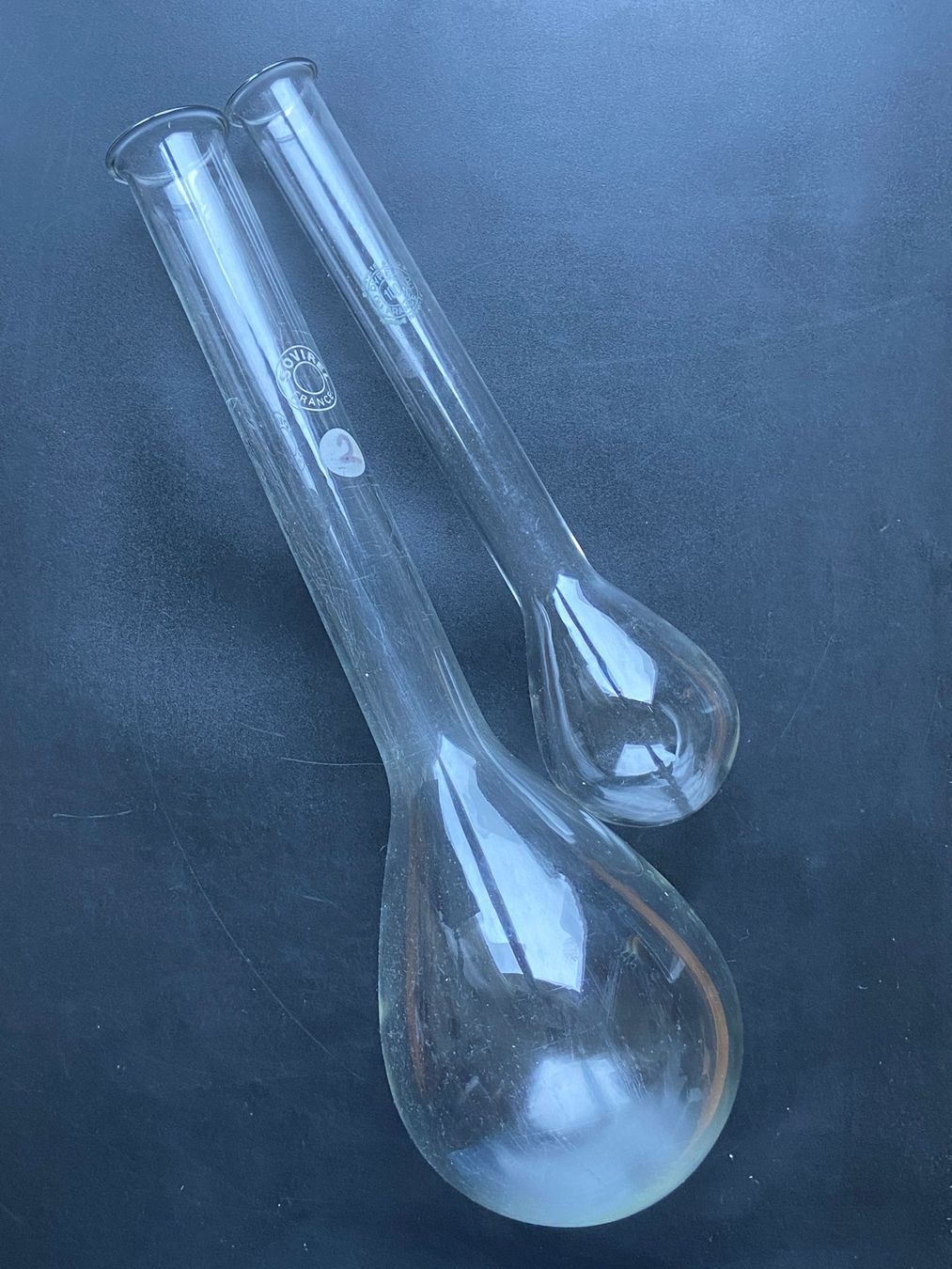 Gläser: 2 Langhals-Rundkolben, ca. 100ml und 400ml – Gebraucht aus Unterengstringen von