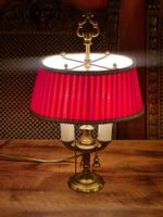 Vintage Bouillotte Tischlampe Messing – 2-flammig Plissee