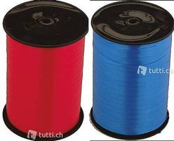2 x 500 meter Geschenkband, Blau + Rot!