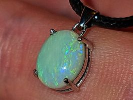 Natürlicher Australischer Opal Silber-Anhänger