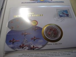 Medaillenbrief 50 Jahre Patrouille Suisse, Payerne, ET-o