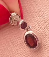 Ohrhänger Silber 925 mit Granat rot guter Zustand