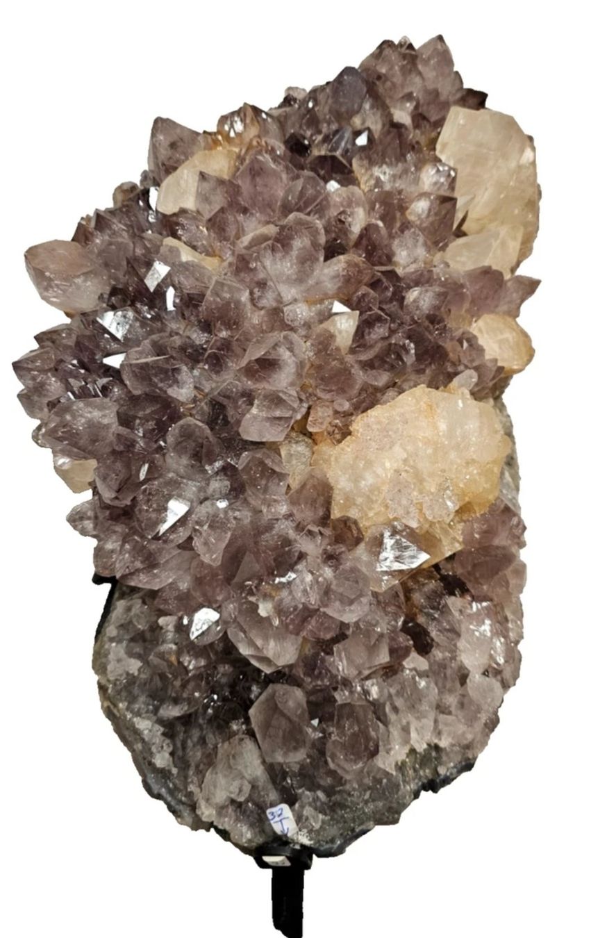 Minerali & Pietre curative: Grosse Amethystdruse auf Metallständer – Usato da Eschenz venduto da Bibas1