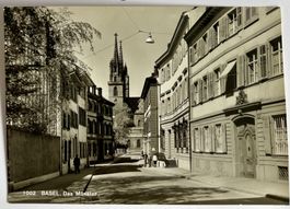 BASEL - Strasse animée, Das Münster 1968