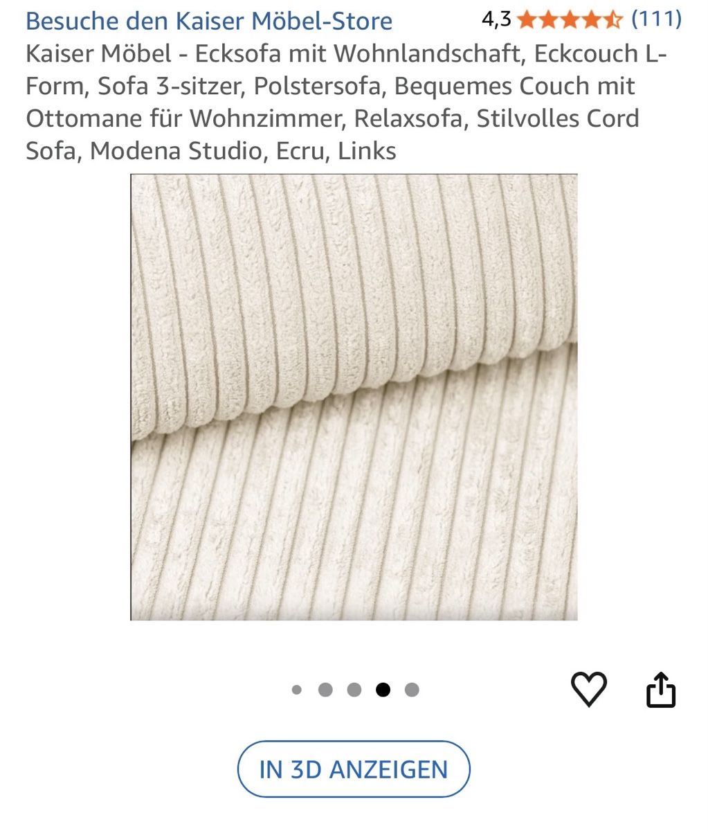 Sofas: ründliches Cord Sofa – D'occasion à Unterkulm par Elmedina.f 4