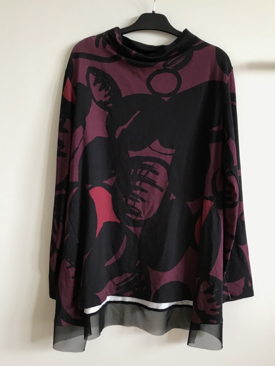 Luukaa Tuniche: Tunique LUUKAA imprimé bordeaux, taille 40, viscose – Nuovo e nell'imballaggio originale da Morges venduto da sandy069